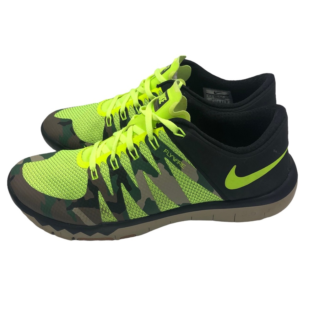 Mens Nike Free Trainer 5.0 V6 AMP Army Military Camo Volt Sz 9.5 723939-770